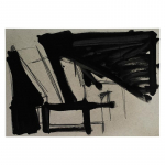 Violoncel i Piano - núm. 6, 52 x 74 cm. Llapis i poliuretà sobre cartró gris