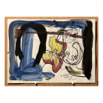 1998. c. Le guitarriste nocturne III - nº 2.   34 X  47 cm.  Tècnica mixta sobre paper.
