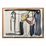 1998. d. Le guitarriste nocturne IV - nº 3 .   36 X  51 cm.  Tècnica mixta sobre paper.