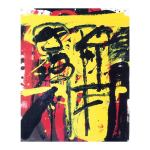 Femme et Arlequin, 1998, nº 27, 73 x 60 cm. Tècnica mixta sobre tela