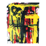 Femme et Arlequin, 1998, nº 30, 73 x 60 cm. Tècnica mixta sobre tela