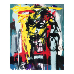 Femme et Arlequin, 1998, nº 8, 73 x 60 cm. Tècnica mixta sobre tela