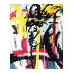 Femme et Arlequin, 1998, nº 9, 73 x 60 cm. Tècnica mixta sobre tela