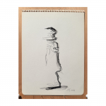 2010-2013. Figura - nº XVIII.  24,5 x 18 cm. Llapis i aiguada sobre paper.