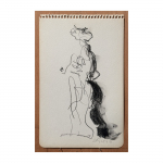 2010-2013. Figura - nº XXI.  22 x 14 cm. Llapis i aiguada sobre paper.