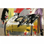 Taula nº  7. 73 x 116 cm. Tècnica mixta sobre tela