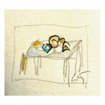 2016-2017 - nº 1. Banquet. 3 x 5,5 cm. Llapis sobre paper