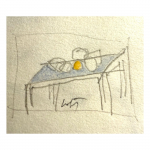 2016-2017. Banquet - nº 2. 4 x 6 cm.  Llapis sobre paper