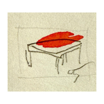 2018-2019 - nº II. Taula. 3 x 5 cm. Llapis i aquarel·la sobre paper