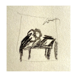 2018-2019 - nº V. Taula. 3 x 3 cm. Llapis sobre paper