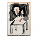2018-2019. Nº 7 - Mesa y jarrón. 70 x 50 cm. Lápiz y gouache sobre papel.