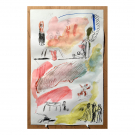 2025. La DANA.  nº 120.  57 x 36,5  cm. Llapis, carbó, aquarel·la sobre paper.